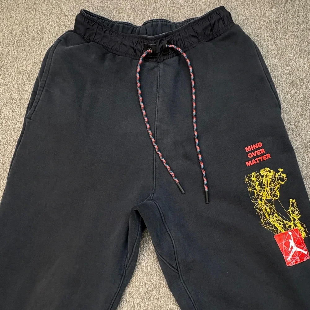 Nike Jordan Mind Over Matter Fleece Sweatpants Mens Small Black Joggers